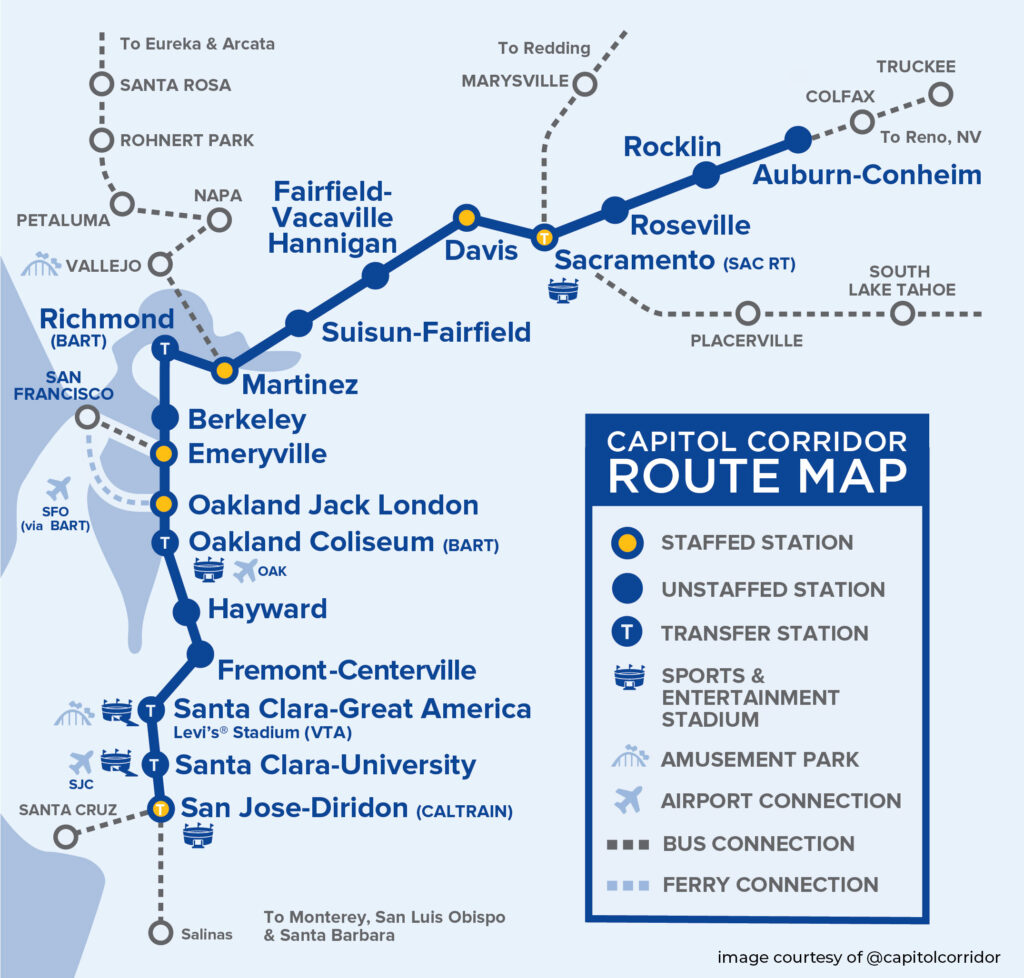 Acknowledge the Capitol Corridor Train Route Map