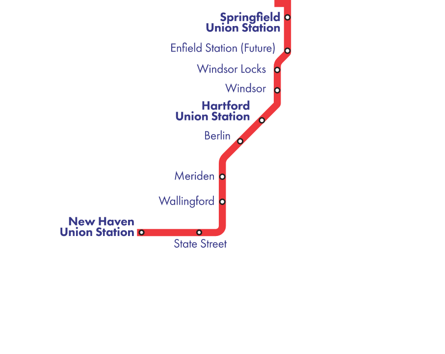 Detailed Map of Hartford Line Train